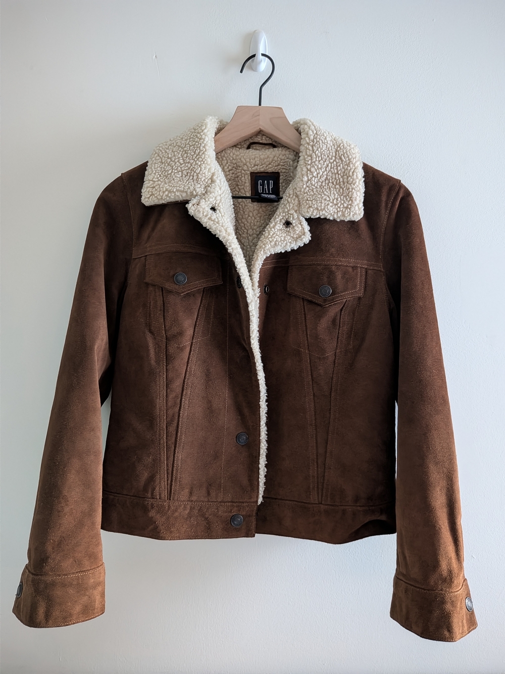 Vintage GAP Genuine Brown Suede Sherpa-Lined Jacket